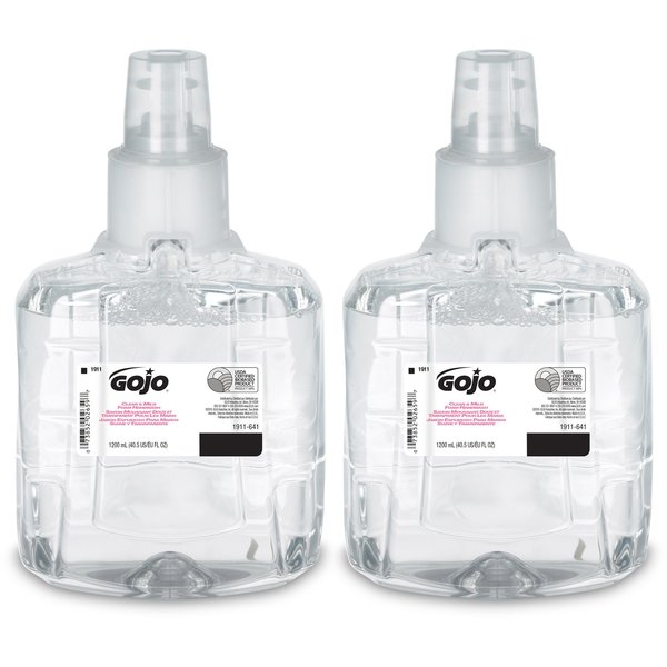 Gojo Foam Handwash, Mild, f/ LTX-12, 1200ml, Clear, PK 2 GOJ191102CT